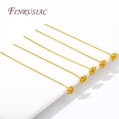 5/10Pcs 18K Gold Plated Flower Shaped Flat Pins For Beads,High Quality Pins For DIY Handmade Jewellery Making Accessories