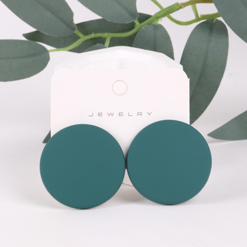 Trendy Korean Red White Black Pink Stud Earrings For Women Girl Geometric Big Square Round Acrylic Earrings Fashion Jewelry Gift