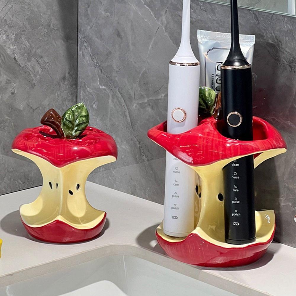 Plastic Electric Toothbrush Holder Apple Makeup Brush Storage Rack Bathroom Accessories