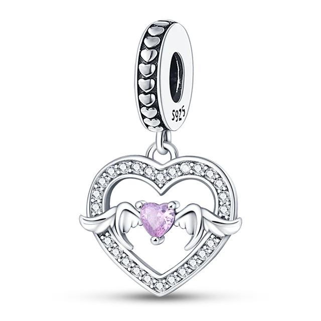 Pink Charm 100 %925 Sterling Silver Love Heart Cute Animals Koala Charms Bracelet Diy Jewelry Making