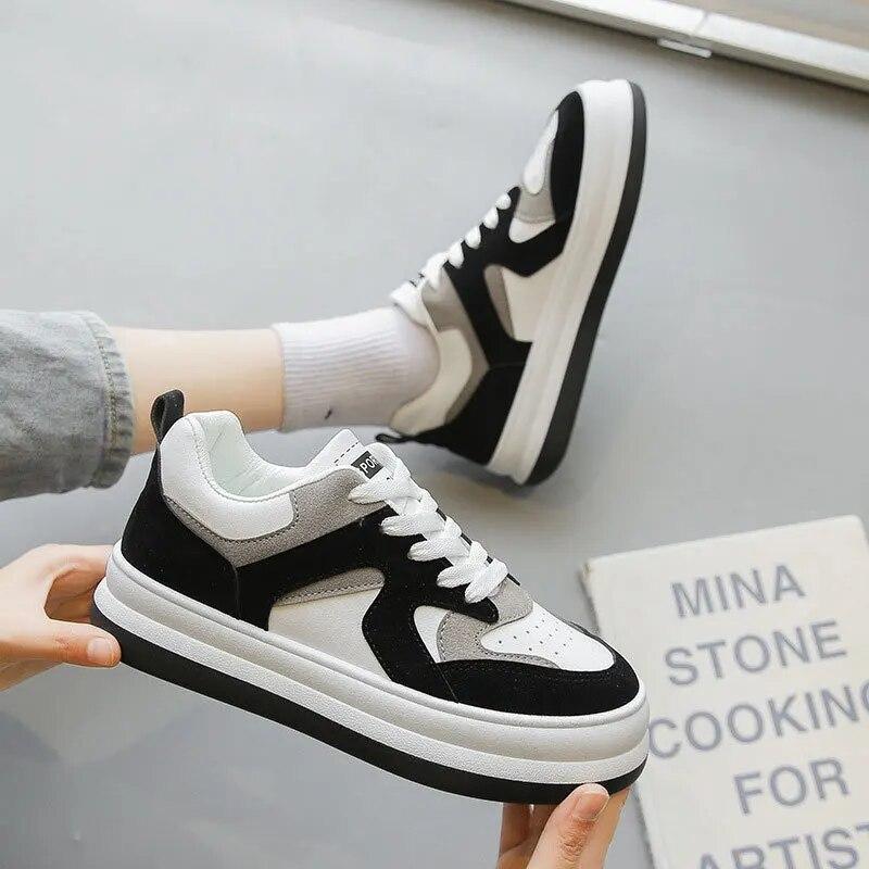 Femmes Chaussures Printemps Nouveau Blanc Chaussures De Mode Respirant Décontracté Chaussures De Sport Dames Antidérapant Plat Chaussures De Course Zapatos De Mujer