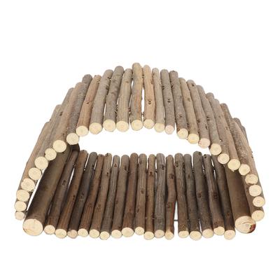 Bird Wood Hammock Tent Arch Bridge Shape Wooden Parrot Snuggle Hut for Rest Sleep Play Hide Chew