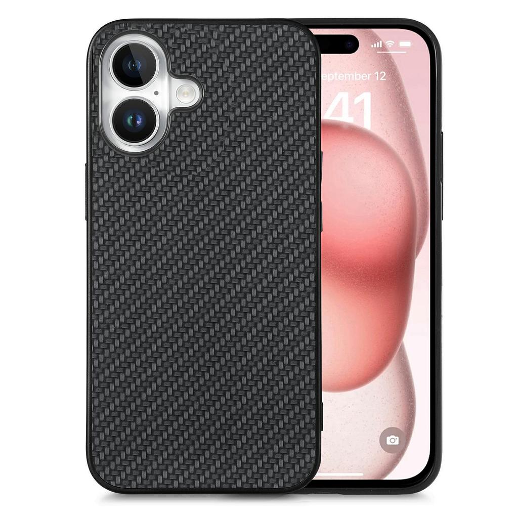 For iPhone 17 Case Carbon Fiber Texture PU Leather + PC + TPU Phone Cover