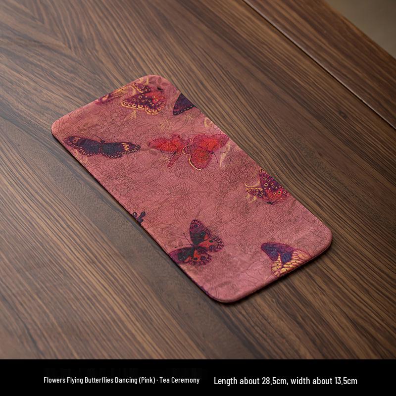 Xiangyunsha Chinese Zen Double-Sided Waterproof Tea Mat - Thickened Tablecloth for Dry Brew