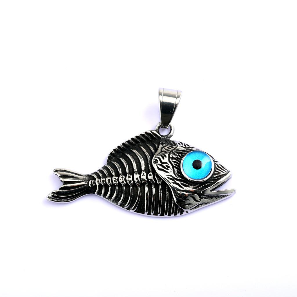 European Retro Stainless Steel Gem Pendant Necklace