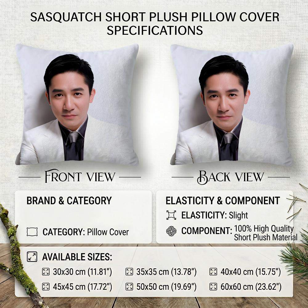 Tony Leung Chiuwai Cushion Cover 1 Piece Short Plush Pillowcase, Soft And Washable, Mostly Used For Sofa, Car