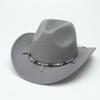 Nuovo Cappello a Cilindro Western da Cowboy Bordo Arrotolato Cappello da Equitazione Retrò Cappello in Feltro di Lana per Uomo e Donna Cappello Jazz Cappello da Sole