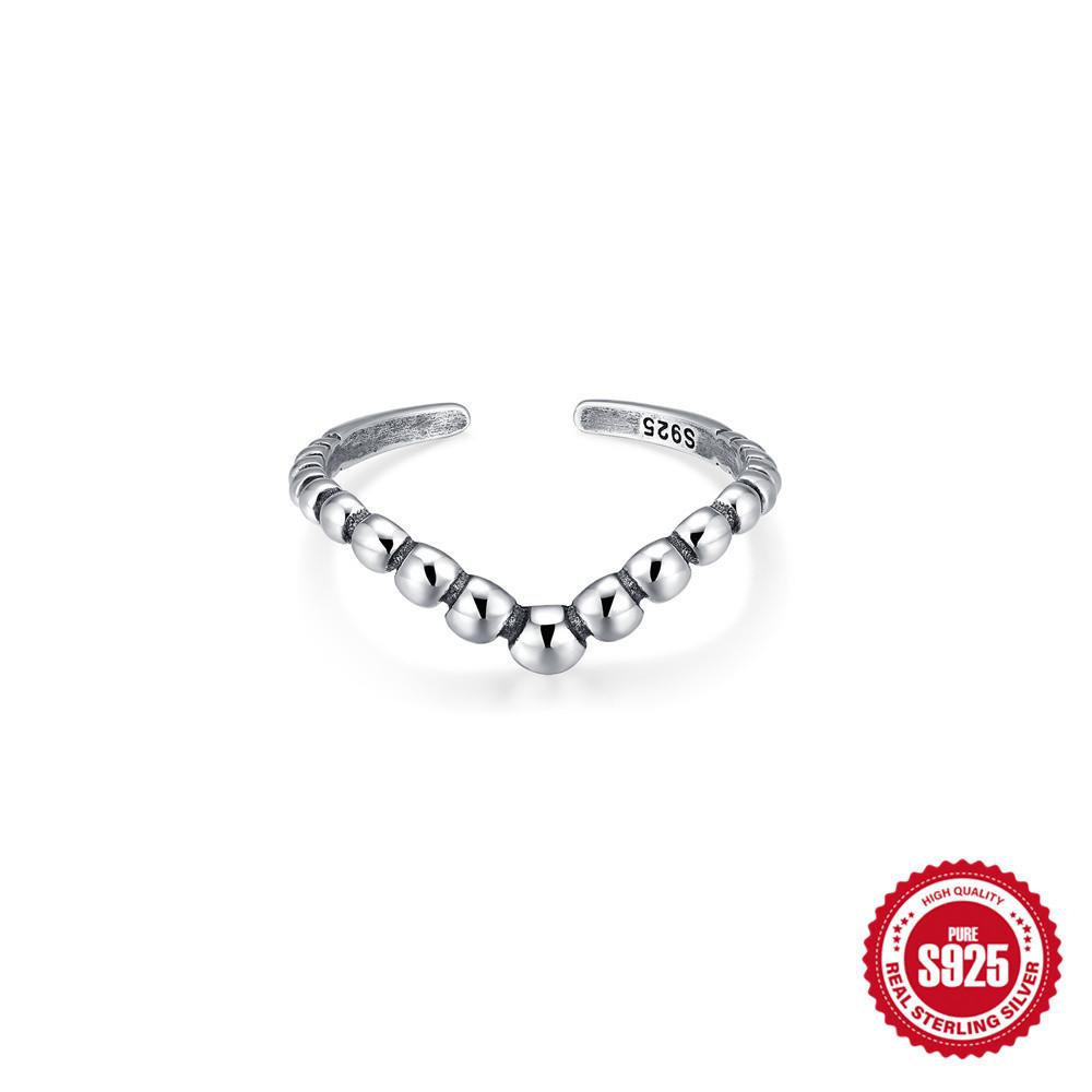 

Серебро 925 пробы Тайское серебро Стиль Ретро Мода Старое кольцо Женское Личность Тренд Кольцо Солнце Луна Простое Opening adjustable