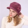 Cap Women's Autumn Winter Solid Color Knitted Hat Velvet Wool Hat