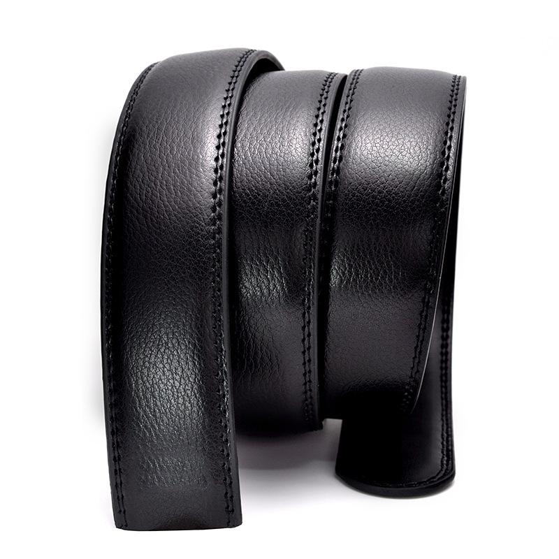 Lychee Pattern Men's Cowhide Belt Body - Automatic Buckle, Headless Design