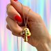Cute Mushroom Pendant Neckalce for Women Inlaid Multicolored Zircon Geometric Gold Plated Chain Choker Birthday Gift Jewelry