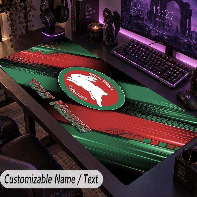 Large Mouse PadSouth Sydney Rabbitohs Custom Name Text Personalized Desk Mat Non Slip Gaming Pad