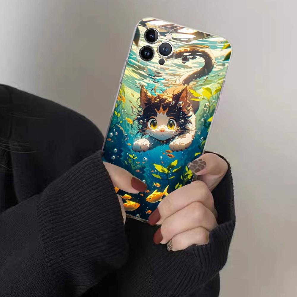 

Мультяшный Милый Фон с Кошками Чехол для Телефона Для IPhone 16 15 8 7 6 6S Plus X SE XR XS 14 11 12 13 Mini Pro Max Мобильный Чехол iPhone 13