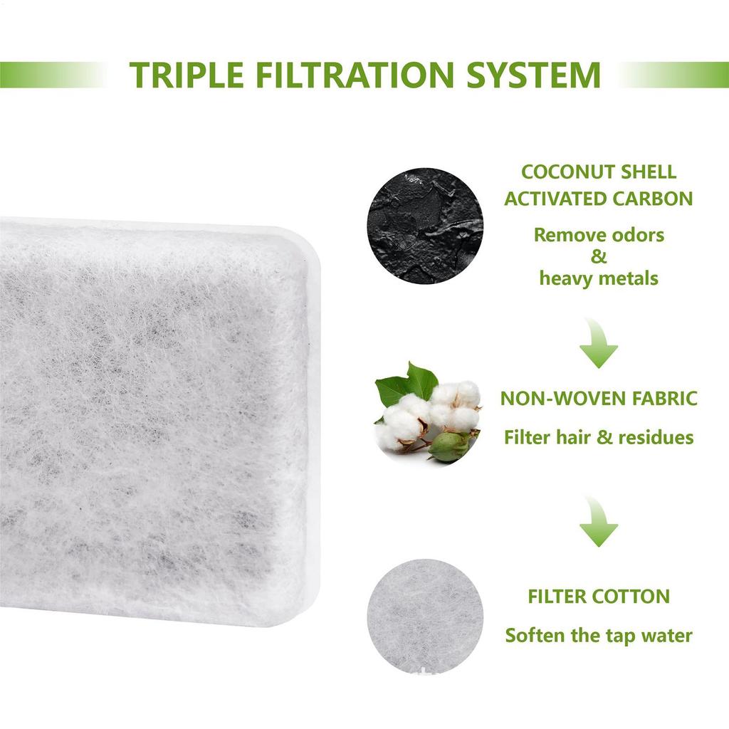 Cat Fountain Filter Deep Purification Pet Water Fountain Charcoal Replacement Filters For Small Large Puppy Kitten Home Indoor