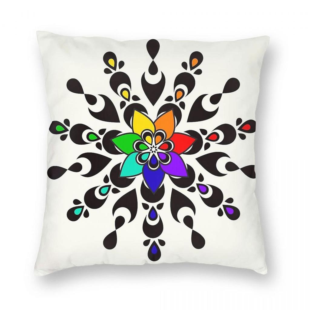 Chakra Energy Mandala Square Pillowcase Polyester Linen Velvet Creative Zip Decor Room Cushion Cover Wholesale