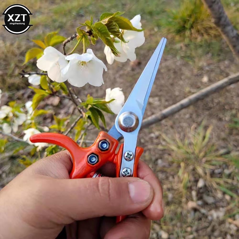 Safety Garden Scissors Multi-function Garden Scissors Labor-saving Stainless Steel Spring Gardening Pruning Shear