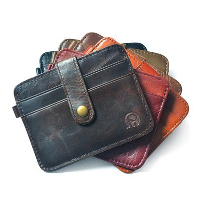 %100 İnek Derisi Kredi Kartı Tutucu Kadın Erkek Mini İnce Cüzdanlar Küçük Madeni Para Kesesi Banka Kimlik Kartı Kılıfı Paket Kese Kart Tutucu