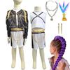 Rummi Zoe Mädchen Cosplay Kostüm Perücke Halskette Kostüm Film Cosplay Für Mädchen Halloween Karneval Purim Party Cosplay Outfit