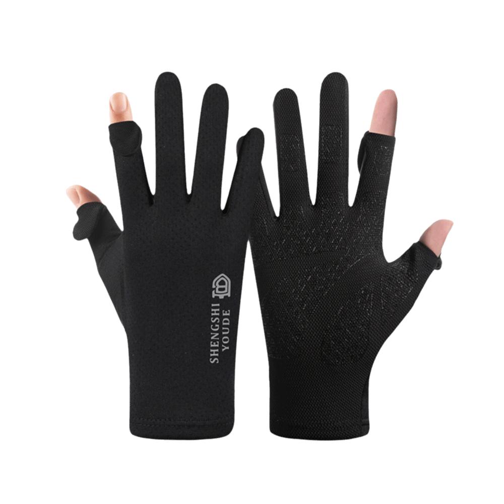

Large Size Sunscreen Cycling Gloves Slip Resistant Breathable Mesh Sun Protection Gloves Commuting Men s Style чёрный