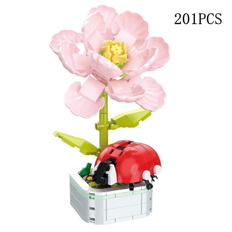 Kids Toy Building Block Flower Model Eternal Bouquet Creative Home Desk Plant Decoration Educational Toys For Kids Birthday Gift