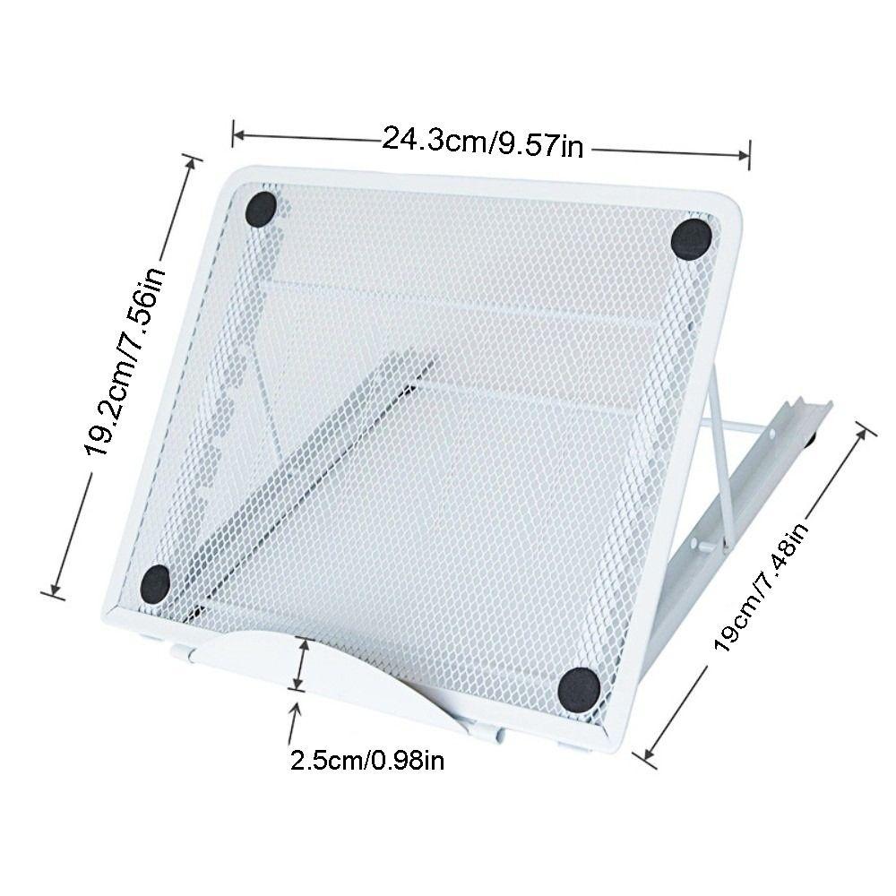 6 Adjustable Height Metal Laptop Stand High Quality Breathable Tablet Holder Portable Sturdy Reading Rack Office Desk