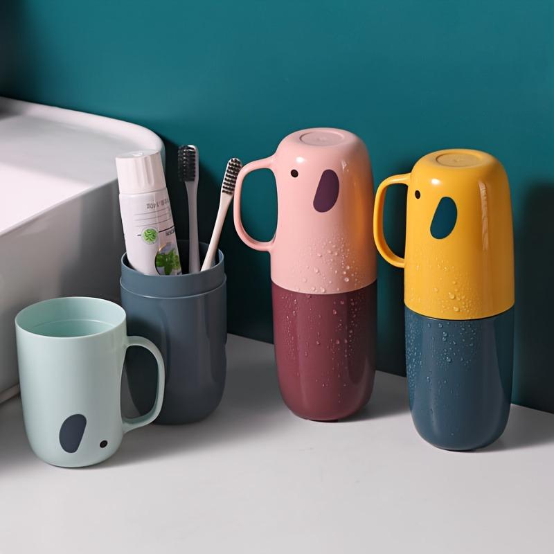 1pc Travel Toothbrush Organizer - Compact Kit with Toothpaste Holder & Rinse Cup | Bathroom Essentials for Camping/School Use