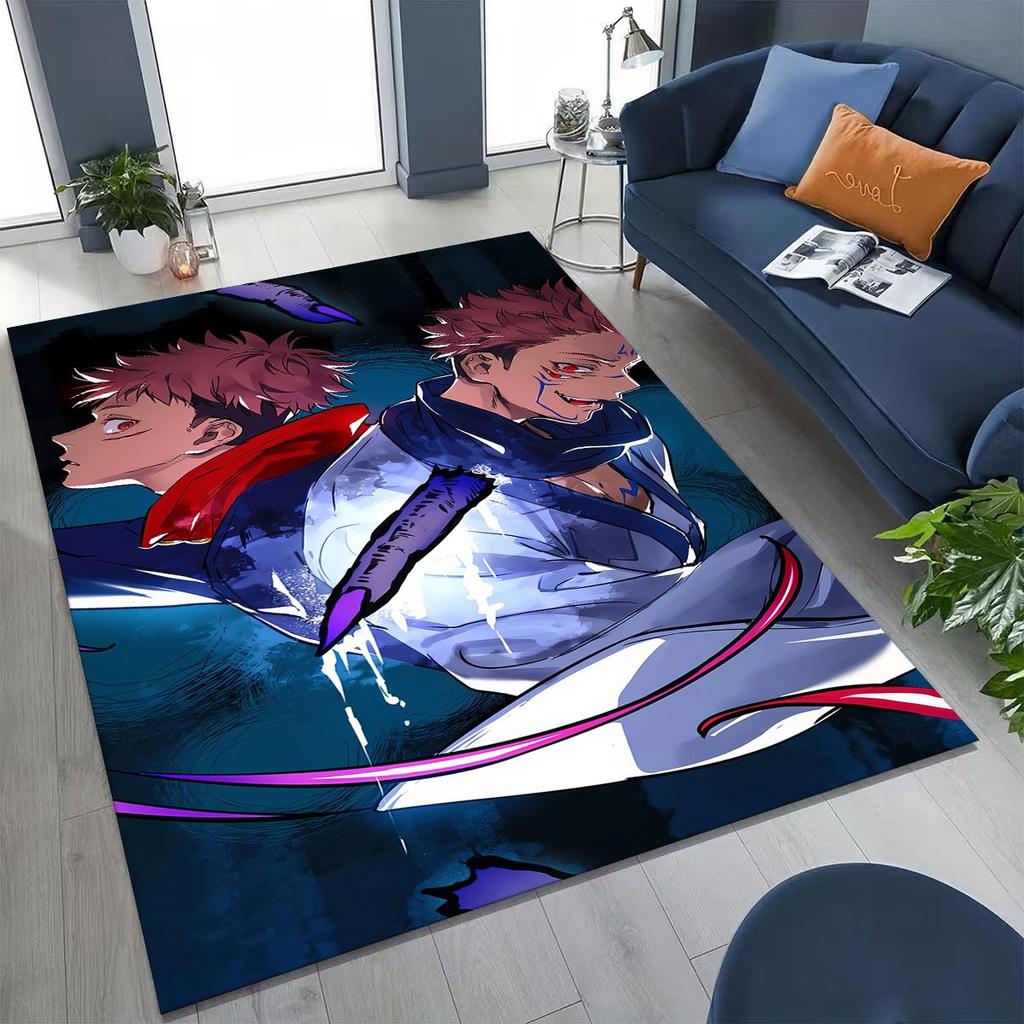 Anime Jujutsu Kaisen Yuji Satoru Kreslený koberec do ložnice, obývacího pokoje, k pohovce, domácí rohožka, dekorace, velká dětská hrací protiskluzová podložka na podlahu