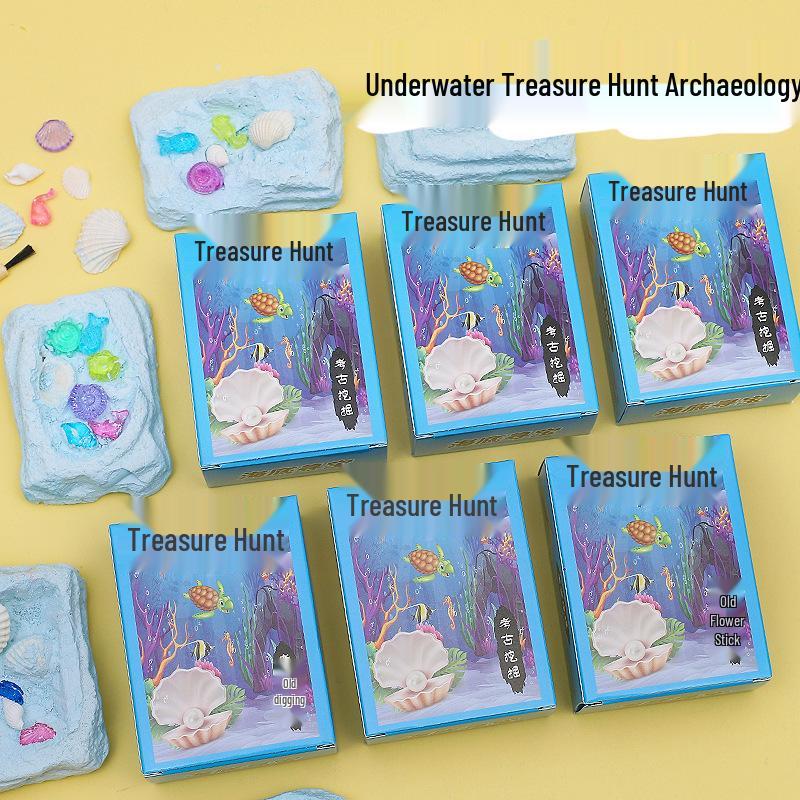 Marine Treasure Hunt DIY Kit: Children's Gem Digging Shell Toy - Educational & Handmade Toddler Gift.