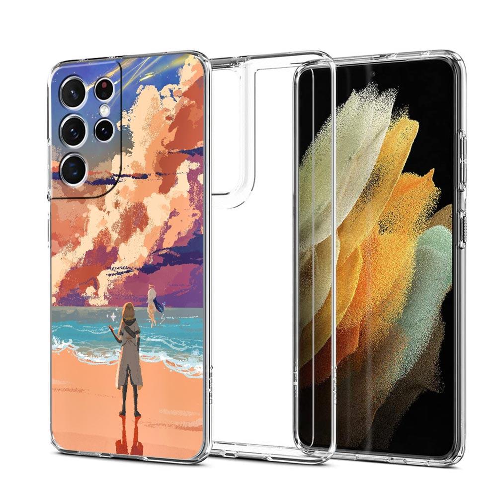 Genshin Impact Game landscape Phone Case For Samsung Galaxy S23 Ultra S22 5G S20 S21 FE 5G S10E S9 S8 S10 Plus Soft Clear Cover