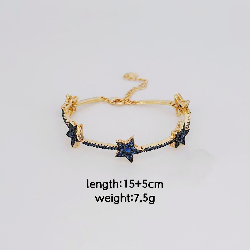 Star Zircon Bracelet, Five-Pointed Star Zircon Color Fashion Bracelet.