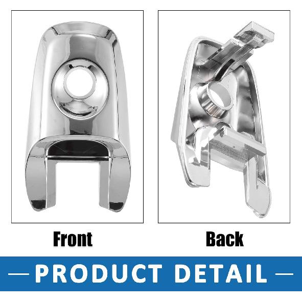 Front Left Exterior Door Handle Lock Cover Cap Replacement for Lincoln MKX 2011-15 Plastic Chrome Tone