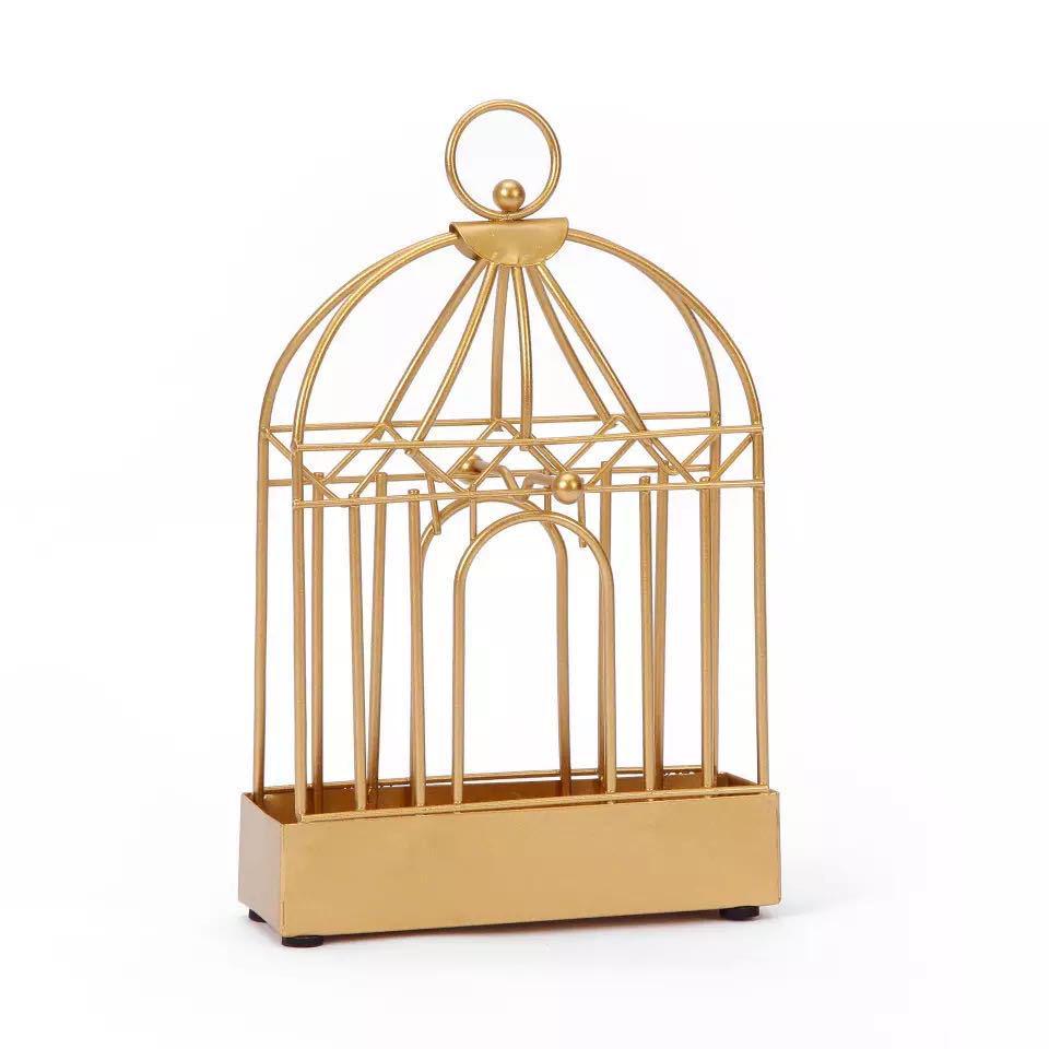 European Style Golden Wrought Iron Birdcage Mosquito Coil Holder - Creative Windproof Retro Design