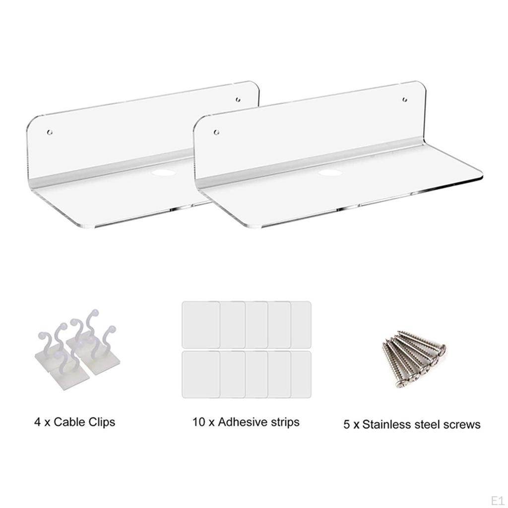 1 paar Wall Shelf Hanging Rack Multi-purpose Clear/Black