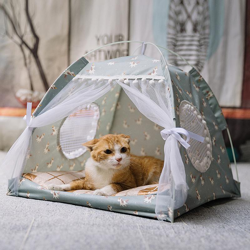 Sweet Princess Cat Bed, Foldable Tent, Dog House, Kitten Basket Beds, Cute Cat Houses, Home Cushion, Pet Kennel Products