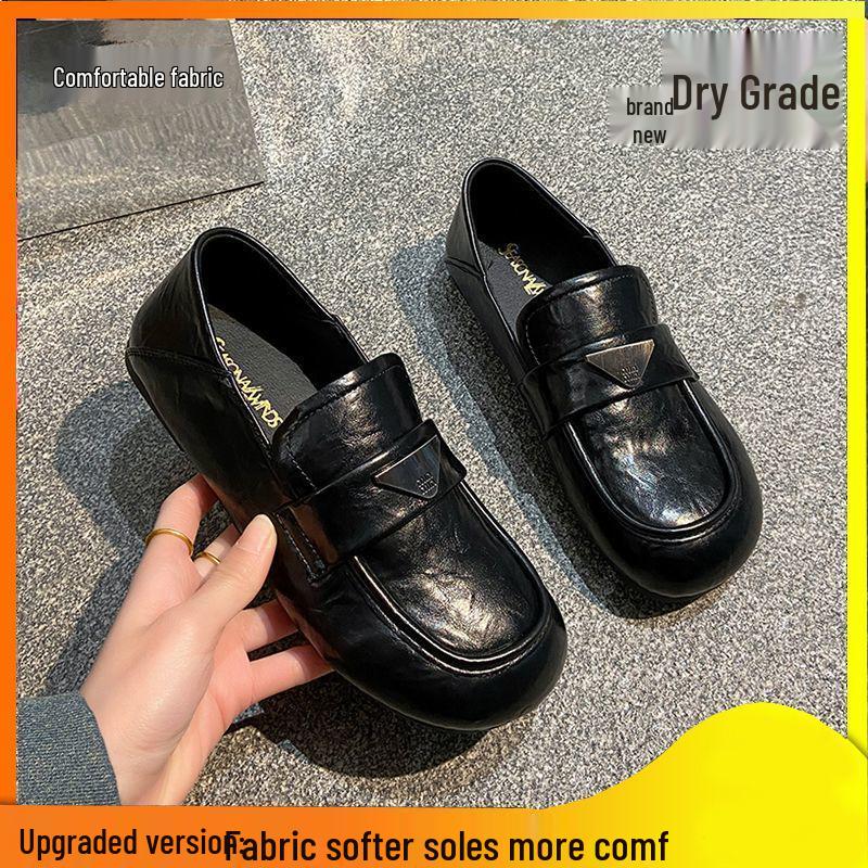 Women's Retro One-Step Loafers 2025 - Soft Leather, British Style, Versatile Flats