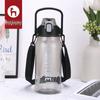 Portable Red Sports Water Bottle with Straw - Large Capacity, Pop-Up Lid, Single Layer, Outdoor Use