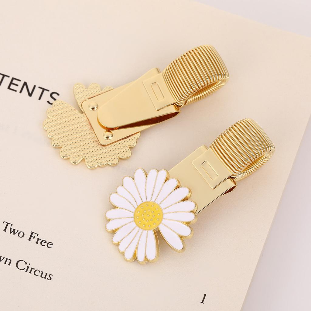 1Pc Daisy Flower Metal Pen Holder Clips Portable Paper Fix Clips Journal Notebook Pictures Pin Pocket Student School Tools