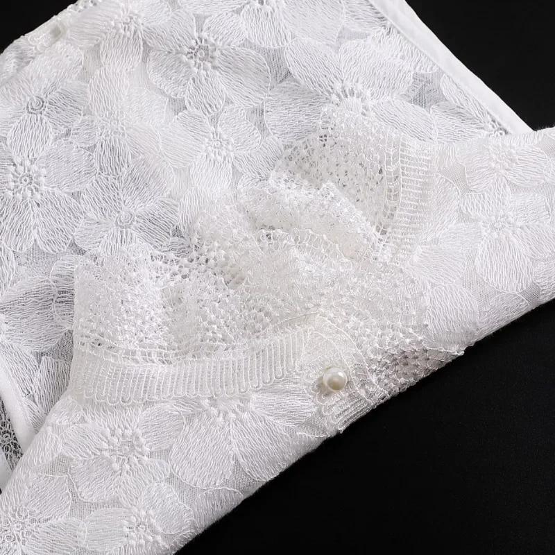 Lace Floral Sweater Shirt Detachable Collar Womens Autumn and Winter Fashionable Hollow Out Bottoming Fake Collar Decoration