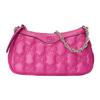GG Matelassé Monochrome Logo Chain Canvas Double Shoulder Strap Leather Mahjong Bag Women Shoulder Bag Purple Red 735049-FABLA-5422