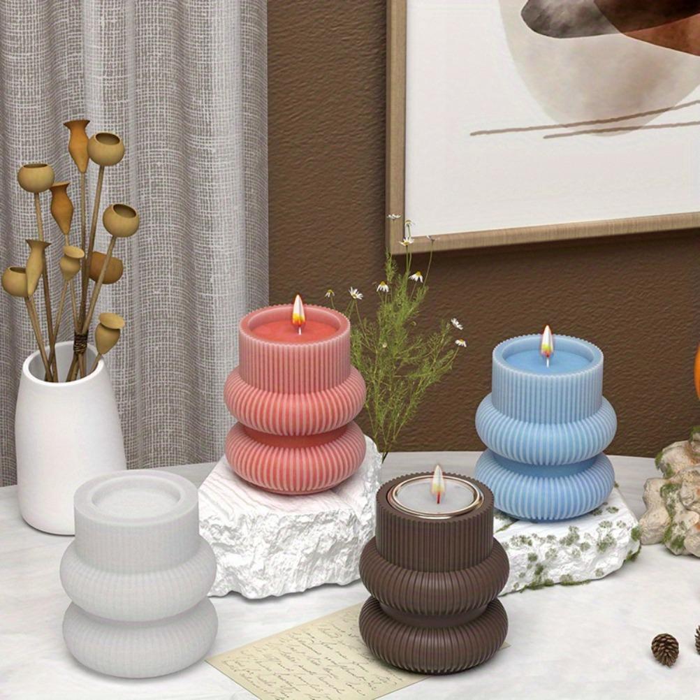 DIY Handicrafts Silicone Molds Candles Geometric 3D Cylindrical Candle Mold Home Decoration Silicone Mold Candle Making Supplies
