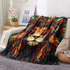 Lion Print Flannel Blanket, High Quality Comfortable for All Seasons, Home Decor, Warmth and Comfort, Perfect for Christmas Gifts