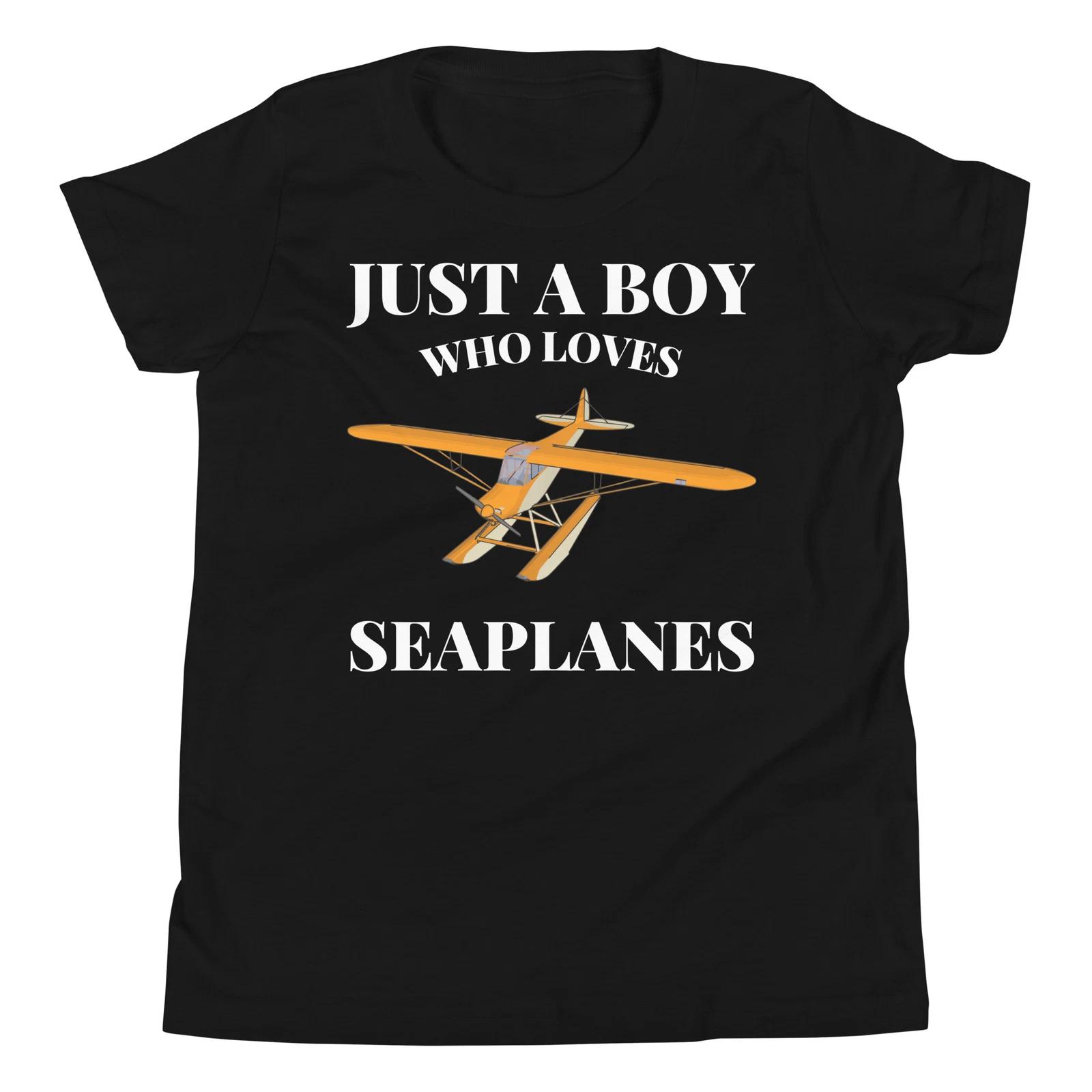 Just a Boy who loves Seaplanes Airplane Aviation Youth Short Sleeve T-Shirt 100