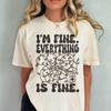 I'm Fine Everything Is Fine Shirt, Unisex Preppy Christmas Comfort Colors T-shirt, Trendy Christmas Graphic Tee, Funny Holiday Xmas Gift