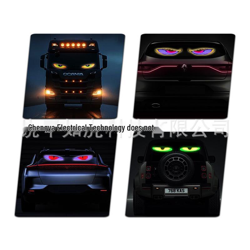 LED Car Soft Screen - Bluetooth APP-Controlled Flexible Window Display: Full-Color Smart Devil's Eye