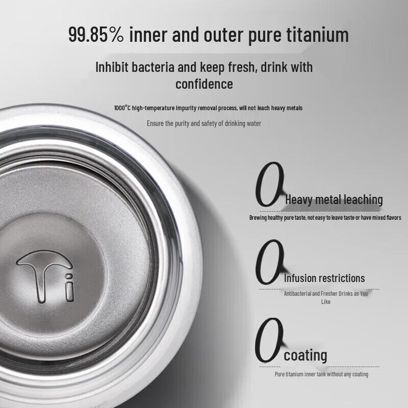 FUGUANG 500ml Pure Titanium Insulated Tea Infuser Mug