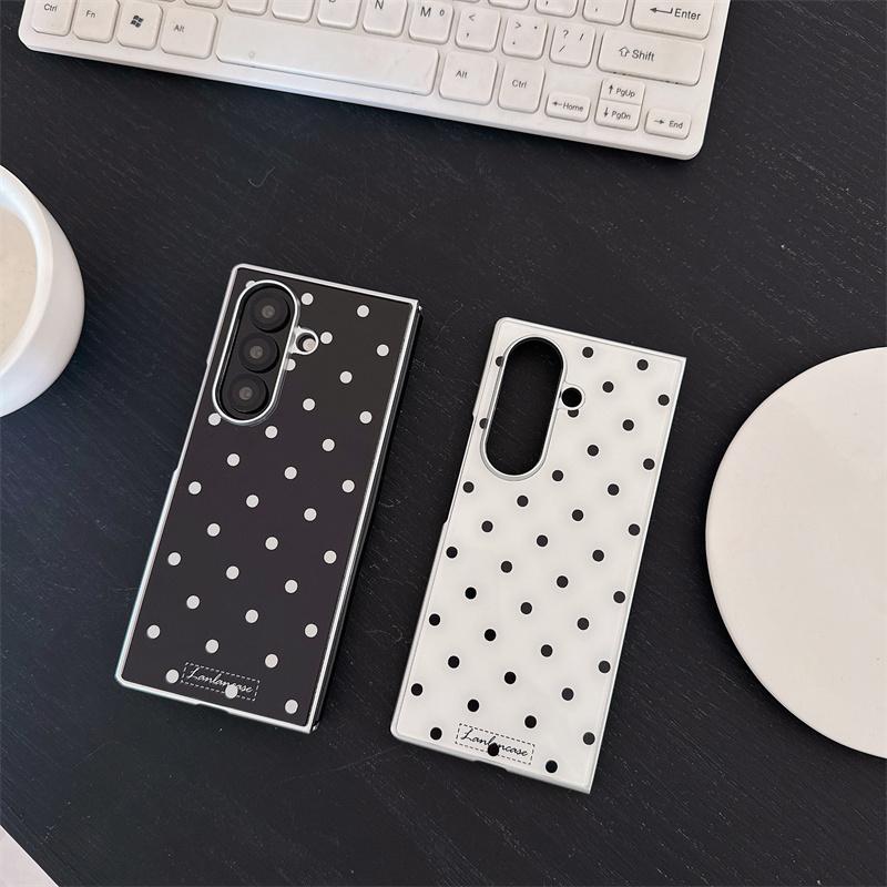 New 2026 Cute Kawaii Polka Dot Phone Case For Samsung Galaxy Z Fold 7 6 5 Foldable Shockproof Protective Cover For Girls
