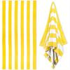 Beach Towel Yellow & White Stripes Patterned Sunscreen And Windproof Suitable For Swimming Pool Camping Travel Blanket