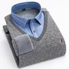 High-quality, thickened men's long-sleeved shirt for cold resistance and warmth, casual and fashionable for the street in winter