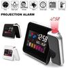 Digital LED Backlight Projection Alarm Clock Snooze Display Weather Temperature Thermometer Humidity Calendar Bedside Clock