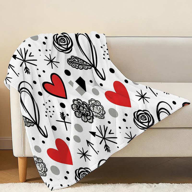Hemmed Fleece Blanket Soft Skin-Friendly Minimalist, Cozy for Home, Sofa & Lounge, Ideal Valentine’s Day Gift